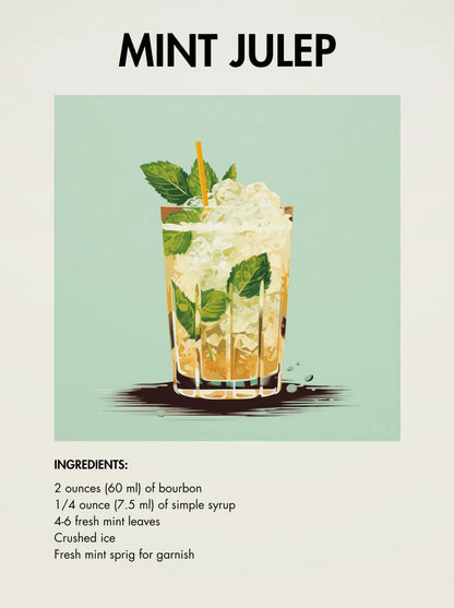 Classic Simple Bar Drinks Liquor Cocktail Bartending Recipe Poster Canvas Art Painting Prints Home Room Bar Wall Decoration