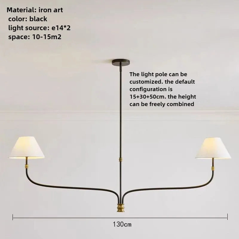 Rustic chandeliers Elegant and Warm black amd gold lights for Living Room Dining Table Lights Indoor Lighting Lusters Fixture