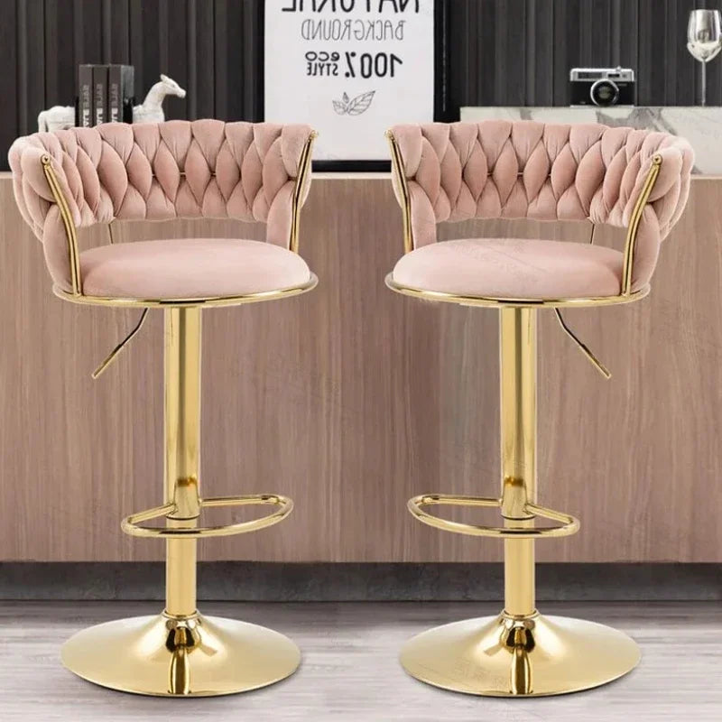 Modern Gold Legs Bar Stools Adjustable Height Italian Minimalist Bar Stools Ergonomic Designer Mama Sandalyesi Kitchen Furniture