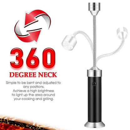BBQ Grill Light Soft Tube Lighting Lamp 360° Adjustable Super-Bright 9 LED Flashlight Magnetic Base Outdoor lighting Gooseneck