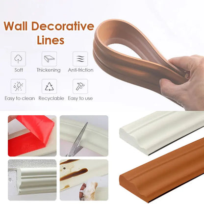5M Wall Sticker Self Adhesive Skirting Border Waterproof Wallpaper Decor DIY TV Background Wall Decoration Bar Ceiling Line