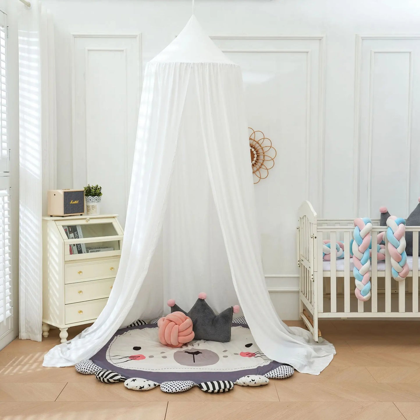 Dome Bed Curtain Children's Windscreen Crib Surround Bed Head Decoration Shading Mosquito Net Bed Tent Large Size Castle Game