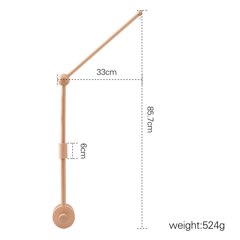 Baby Rattle Toy 0-12 Months Toys Wooden Mobile Bed Bell Floor Stand Bracket Newborn Bed Bell Hanging Holder Bracket Infant Crib