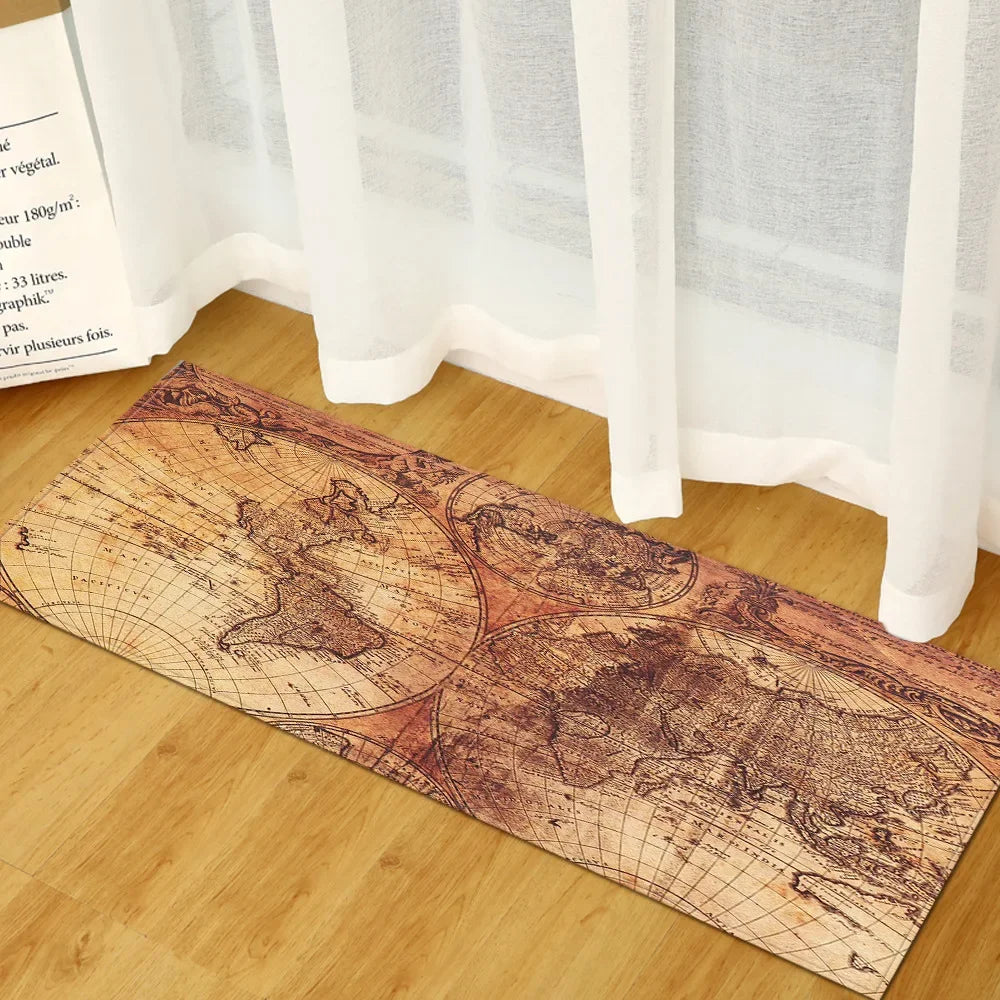 Wood Grain Kitchen Rug Bedroom Entrance Doormat Anti-Slip Living Room Floor Decor Carpet Home Bath Hallway Foot Mat Custom Made