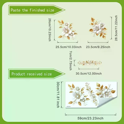 Creative Golden Floral Aesthetic Home Decoration Wallpaper Living Room Modern Art Mural Bedroom Toilet Decal Bathroom Wall Decor