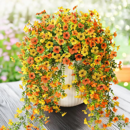 2PCS Artificial Hanging Flowers Silk Daisy Eucalyptus Garland for Outdoor Indoor Home Room Yard Decor Spring Summer Fake Plants