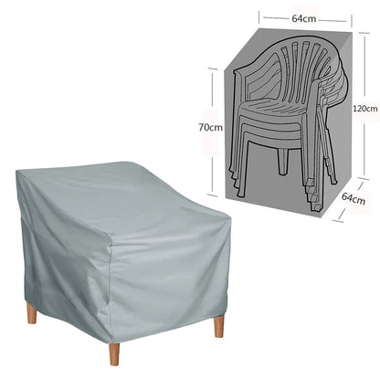 Outdoor Furniture Dust Cover Garden Tables And Other Garden Furniture 190T Waterproof Coated Grey Oxford Cloth Stacking