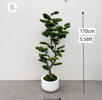Artificial Cedar Pine Tree Indoor Outdoor Artificial Plant Fake Evergreen Tree for Garden Landscaping Home Decor
