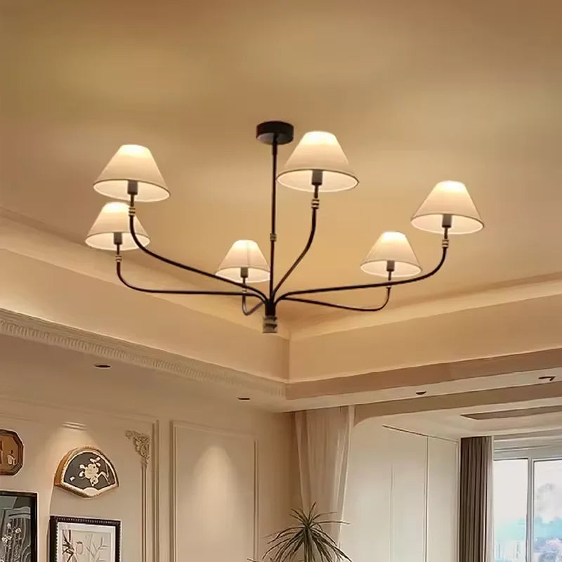 Rustic chandeliers Elegant and Warm black amd gold lights for Living Room Dining Table Lights Indoor Lighting Lusters Fixture
