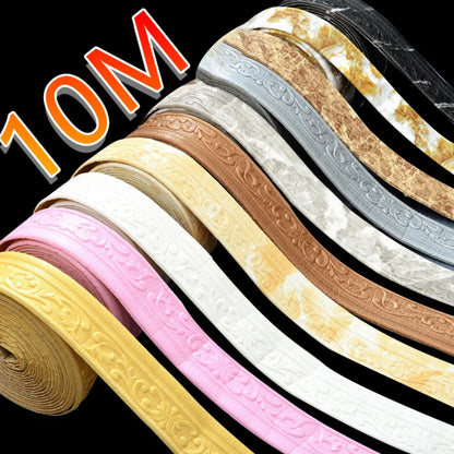 Self-Adhesive Trim Flexible Wallpaper Border Wall Trim Line Skirting Border Decor 3D Pattern Living Room TV Background Stickers