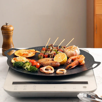 Roasting Round Pans Korean Aluminum Nonstick Grill Top Griddle Pan Bbq Fry Grill Outdoor Cast Iron Barbecue Griddles Grill Pans