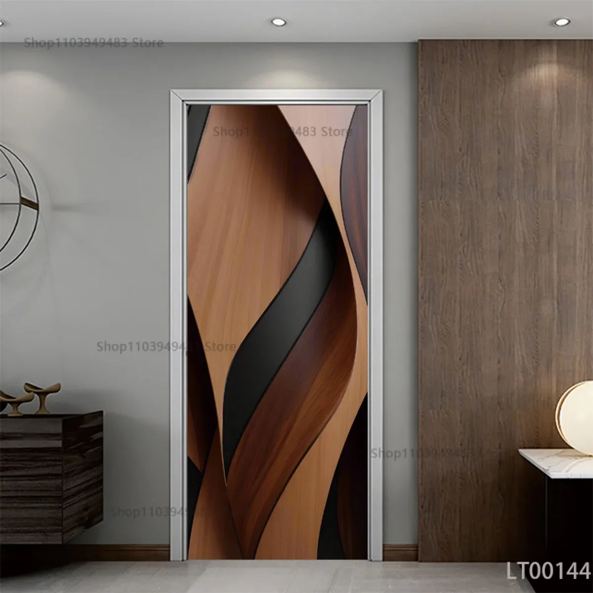 Wood Texture Series Waterproof Self-Adhesive Wallpaper Art Mural Stickers for Decor Door Cabinet Closet Ornamental Stickers