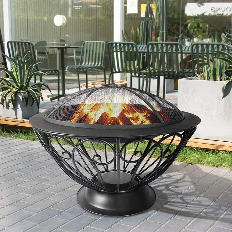 'forPatio Garden Fire Pit Furniture Round Metal Steel Fire Pit Outdoor Barbecue Fire Pit