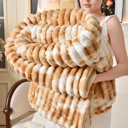 Flannel Blanket Queen Size Spring Autumn Warm Blankets for Bedgradient Color Soft Plush Sofa Throw Blanket