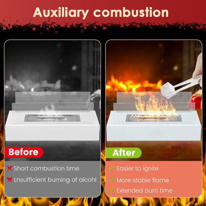 48PCS Ceramic Wool Wick for Tabletop Fire Pit Bioethanol Fireplace Sponge Ceramic Fiber Insulation Cotton Core