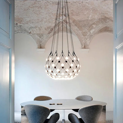Italian villa living room chandelier empty designer soft lighting duplex building