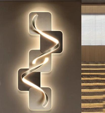 Light luxury entrance hall decoration painting, LED lights, Italian minimalist living room, high-end mural in the corridor