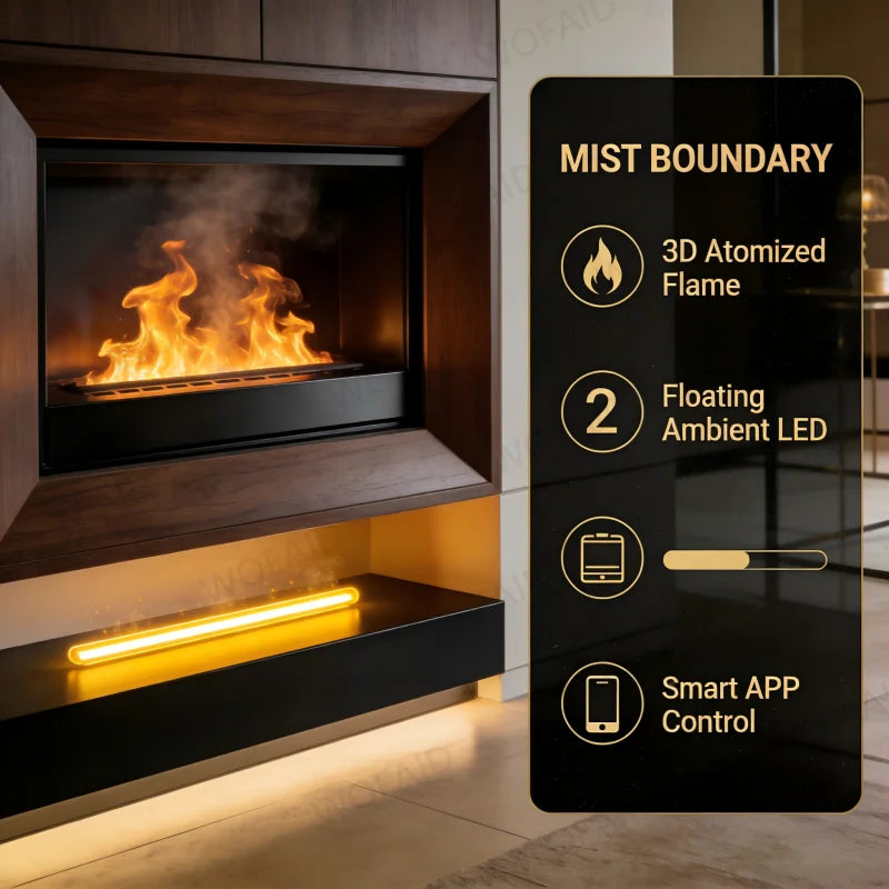 Professional Grade Water Vapor Fireplace Patented Optimyst Flame Technology Gas-like Realism Without Dangerflame effect fireplac