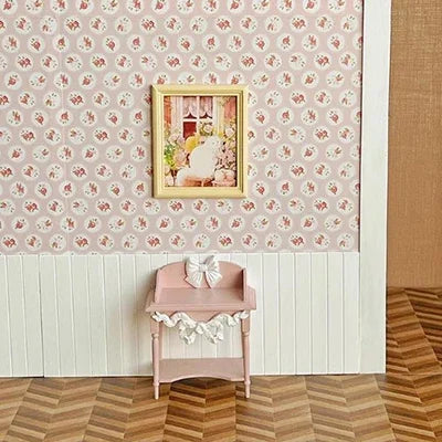 1:12 DIY Dollhouse (20x28cm)Adhesive Wallpaper on The Back for Kitchen(viscous) Living Room Bedroom Floor Decoration Accessories