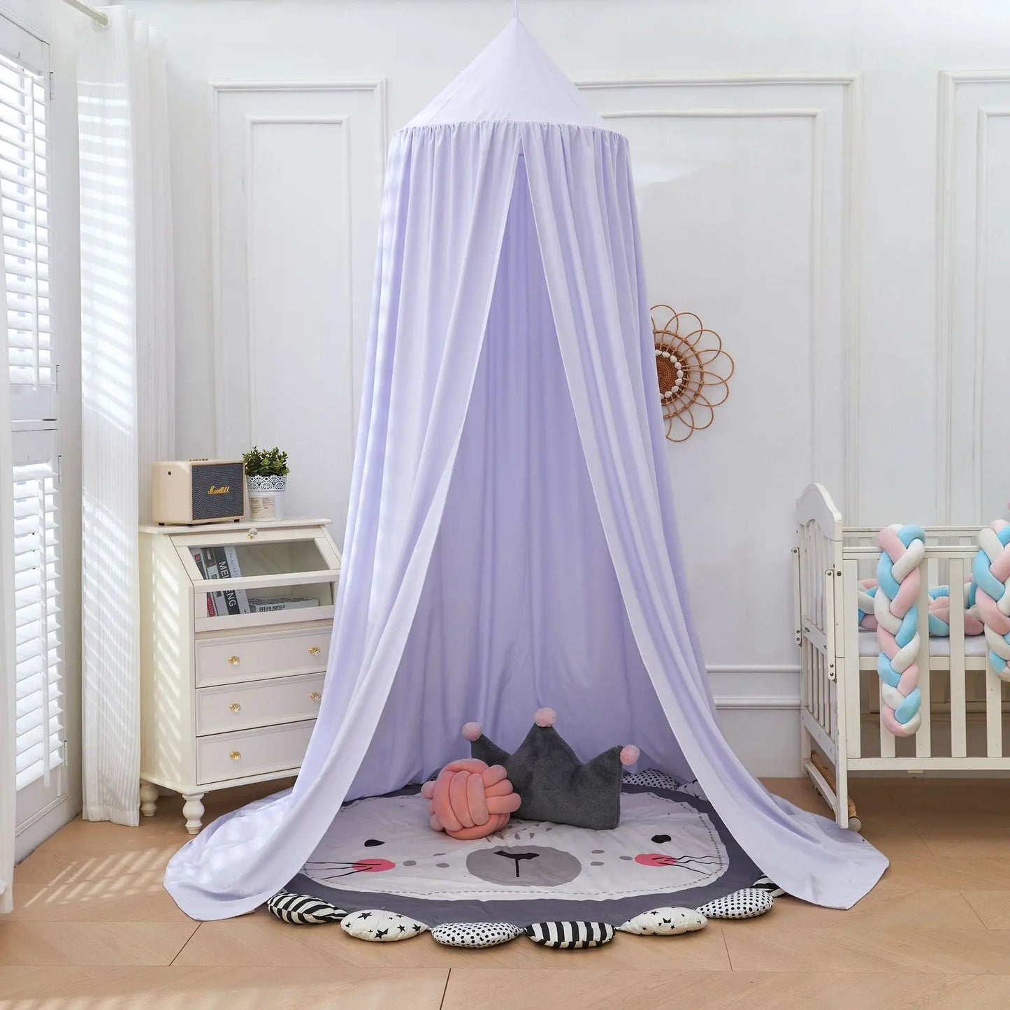 Dome Bed Curtain Children's Windscreen Crib Surround Bed Head Decoration Shading Mosquito Net Bed Tent Large Size Castle Game