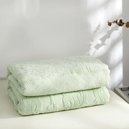 Jacquard Cotton Towel Thread Blanket for Adults Kids Soft Breathable Bedspread Bedclothes Summer Throw Blankets on Sofa/Bed