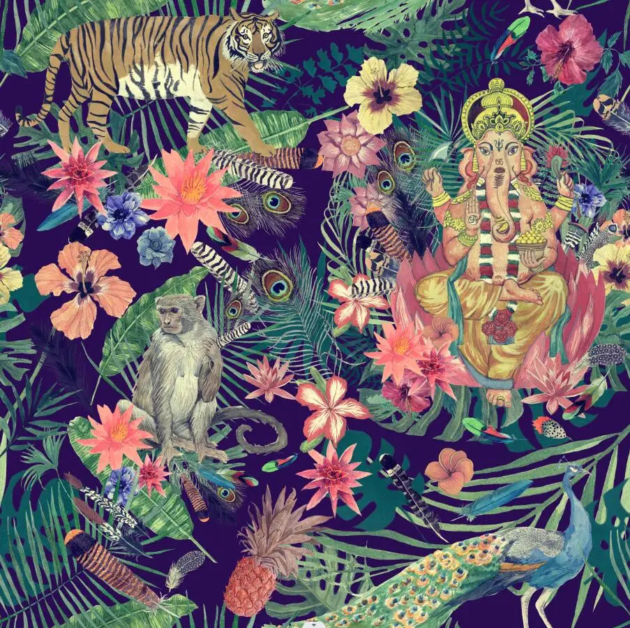 Custom 3D Tropical Rainforest Wallpaper Mural Animals Monkey Wallpapers for Living Room Background Wall paper home decor Sticker