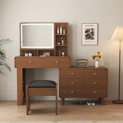 Rustic Natural Dressing Table European Luxury Solid Wood Dressing Table Simple Minimalist Tocador Maquillaje Home Accessories