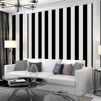 Modern Minimalist Black and White Striped Wallpaper Living Room Bedroom Room Background Wallpaper Non Self-adhesive