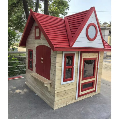 Outdoor Wooden Playhouse for Kids Courtyard Garden Park Decoration Animatronic Models Toddler's Playground Backyard Garden House