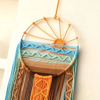 Boho Macrame Wall Hanging Handmade Tapestry Woven Wall Decor Bohemian Home Bedroom Living Room Decoration