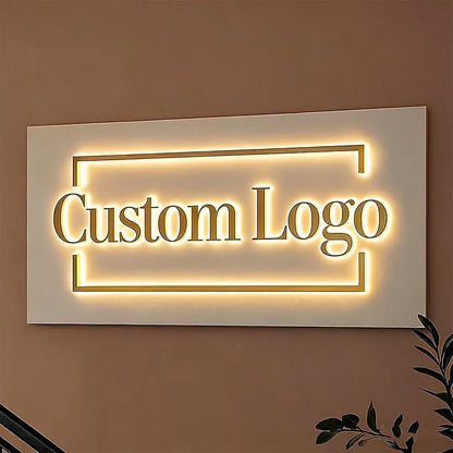 Custom 3D Letter Business Large Illuminated Sign Metal Backlit Signage LED for Store Company Signage Metal Neon LED Sign Outdoor