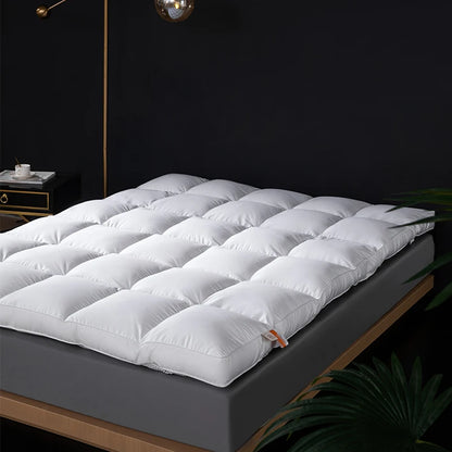 Custom Size Down Mattress Pad 95% Pure Goose Belly Down Zero Quill 3 Thickness Options King Queen Global Bed Dimensions
