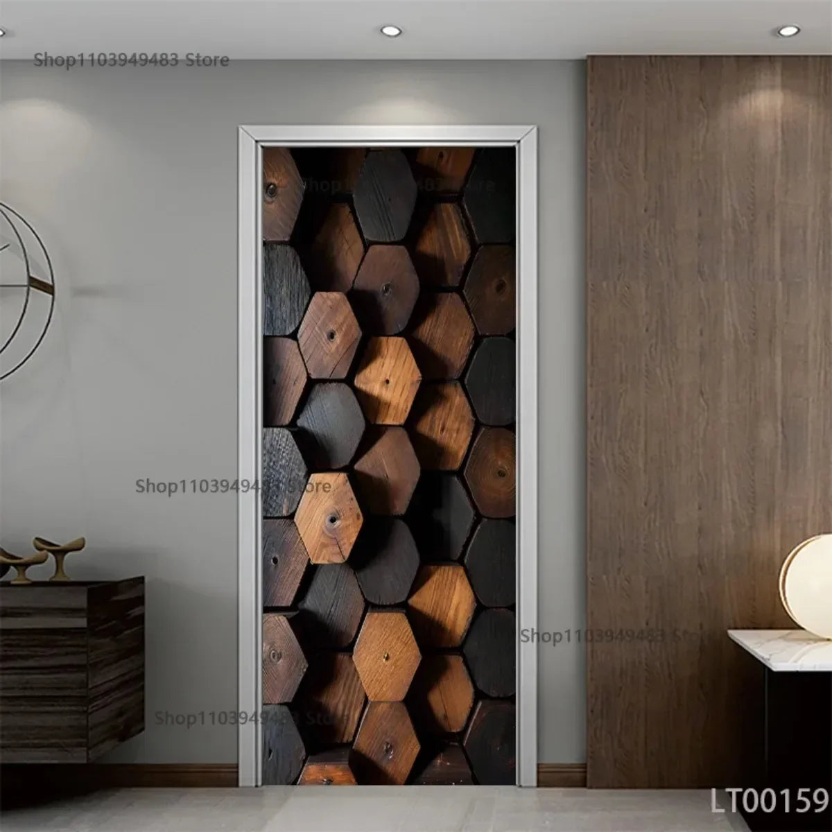 Wood Texture Series Waterproof Self-Adhesive Wallpaper Art Mural Stickers for Decor Door Cabinet Closet Ornamental Stickers