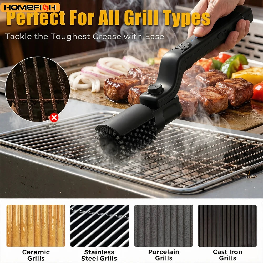 New-Style Barbecue Grate Cleaner Barbecue Brush  Heavy-Duty Grease Brush Barbecue Brush  Grill Brush Roller Outdoor Cleaning