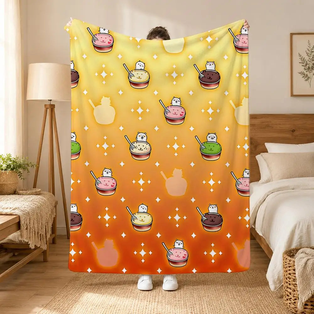 Joke Bear Cartoon Bear Art Throw 240g flannel blanket, suitable for sofas, beds, offices,  exquisite gift blankets