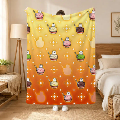 Joke Bear Cartoon Bear Art Throw 240g flannel blanket, suitable for sofas, beds, offices,  exquisite gift blankets