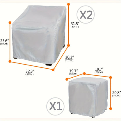 3-piece Set of Outdoor Balcony Garden Furniture Covers, Suitable for Use in All Seasons, Is An Outdoor Balcony Furniture Set