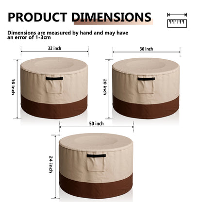 Outdoor Heavy 600D Round Barbecue Grill Dustproof Cover Waterproof Patio Fire Pit Rainproof Sunscreen Cover BBQ Grill Cover