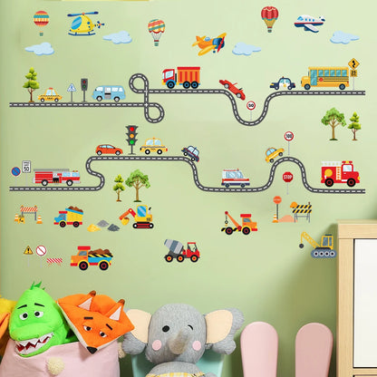Mobile Car Wall Stickers Wallpaper Murals Watercolor Stickers Children's Room Home Decoration