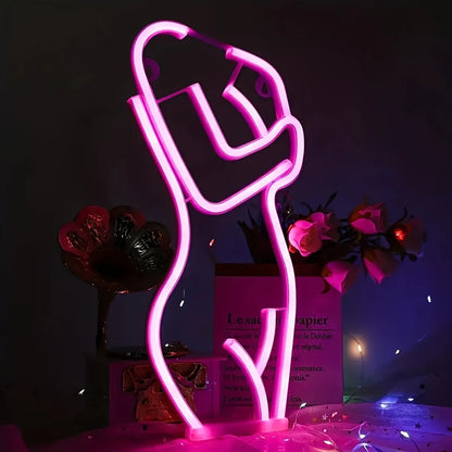 Women's contoured LED neon lights USB or battery powered bedroom walls, bar club studios, game rooms, birthday party decorations