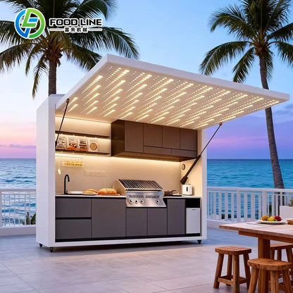Diy Outdoor Kitchen with Bar Welcome Design Cheapest for Bbq Camping Backyard Cooking Area Custom