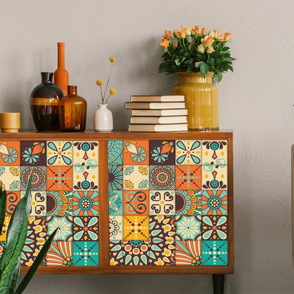 A Creative Wall Sticker for Home Decoration with Mediterranean Style Wallpaper for Home Bedroom Kitchen Cabinets