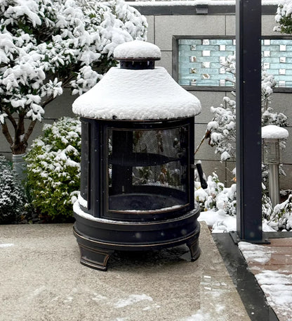 Outdoor Wood-Burning Campfire Stove Courtyard Fire Pit with Tea Stove and Barbecue Grill Home Fireplace for Camping Grills
