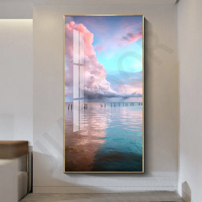 2024 New Living Room Decoration Painting, Dining Room Bedhead Hanging Mural Painting With Lights And Luxurious Lighting