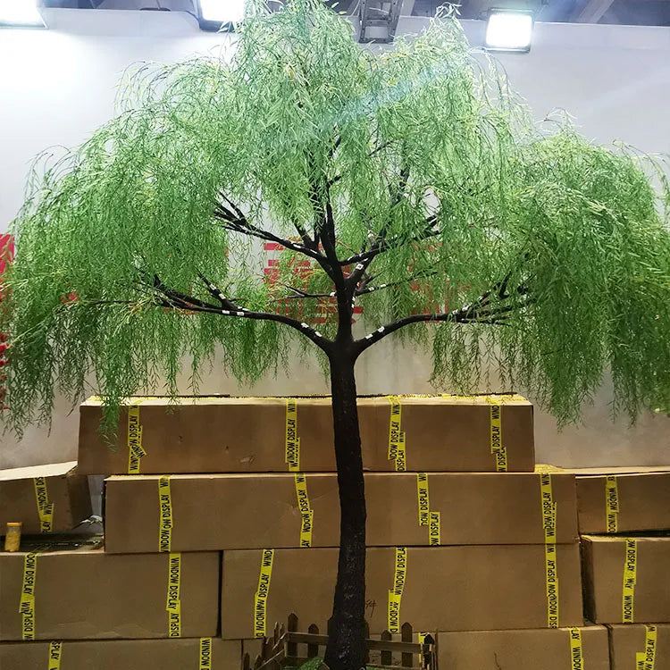 Custom Large Faux Green Weeping Willow Tree Artificial Silk Plant for Indoor Outdoor Home Garden Decoration