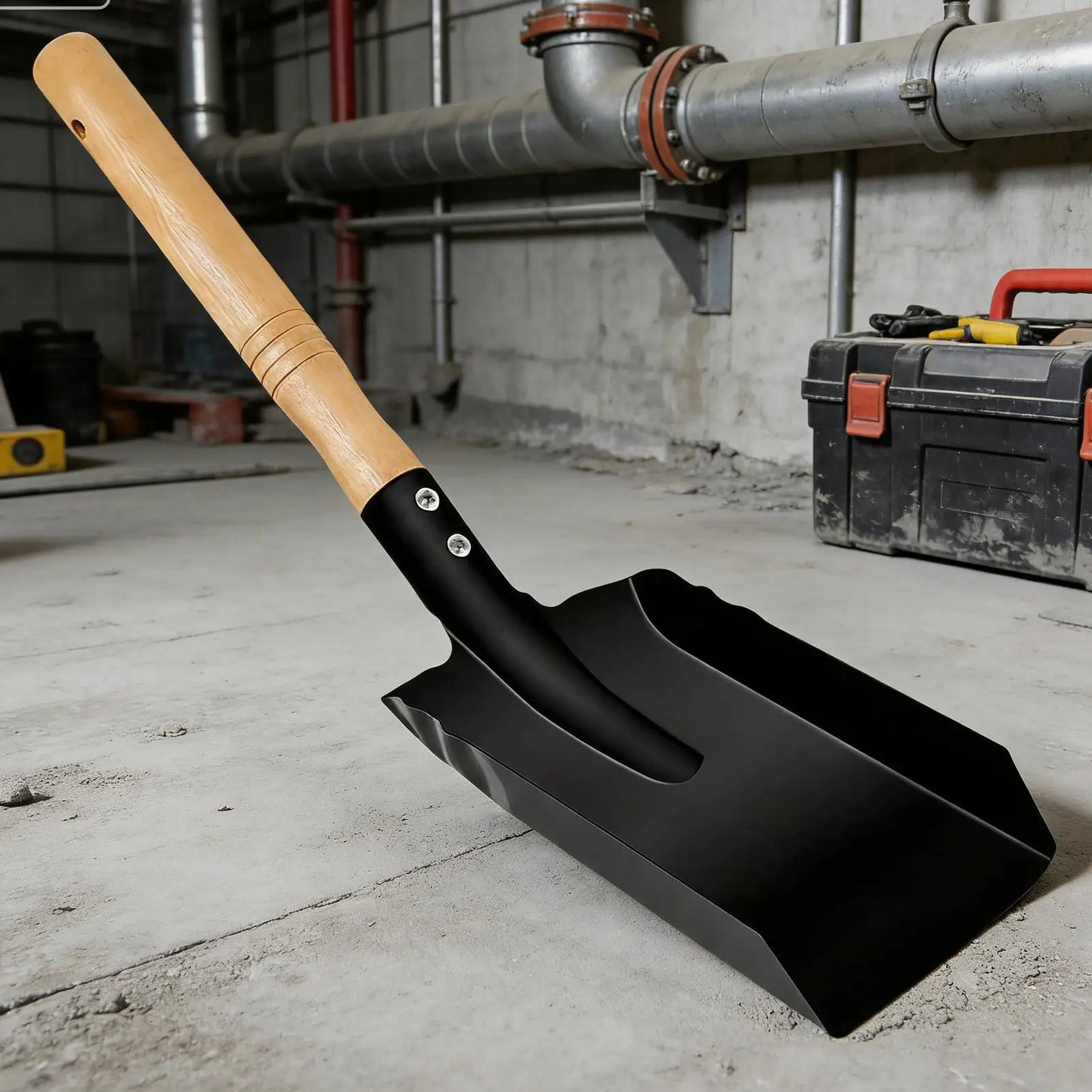 Chimney Shovel Fireplace Tools Fireplace Shovel Wooden Handle Coal Scoop Ash Shovel for Wood Burning Stove Fire Pit