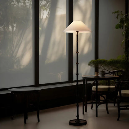 Wabi-Sabi Style Retro Bamboo Floor Lamps New Chinese Living Room Sofa Side Standing Table Lights Lighting Bedroom Bedside Lamp