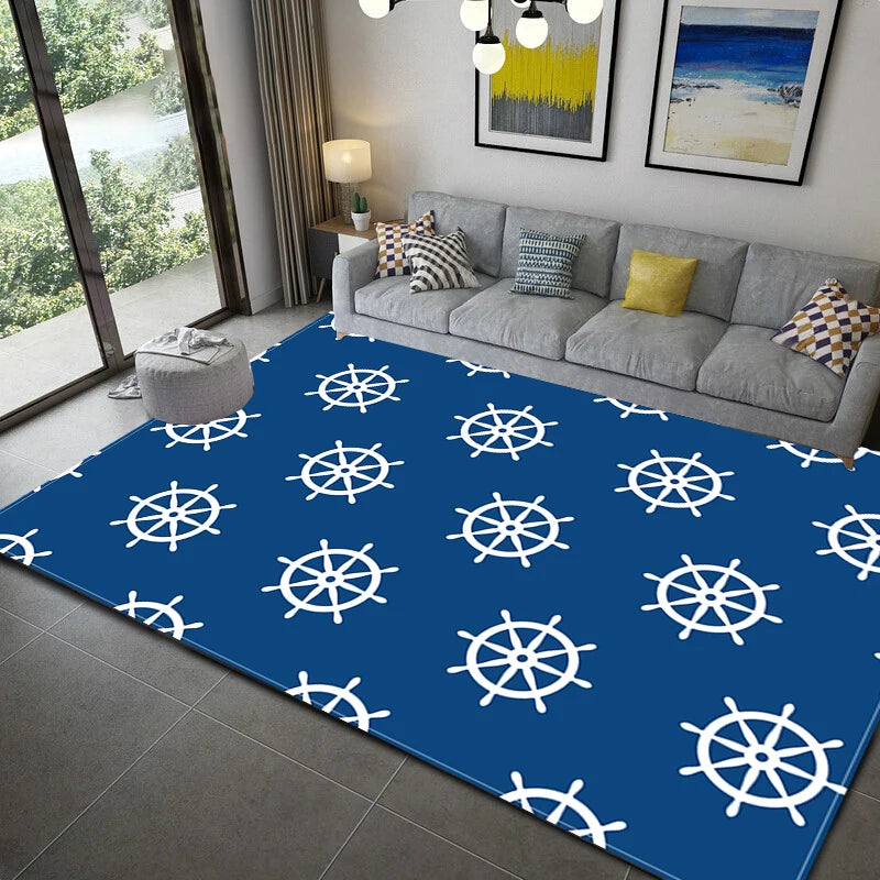 Nautical style rugs kids mats bedroom kitchen     living    bath