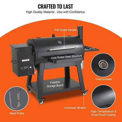 SucceBuy Portable Charcoal Grill Propane Gas Grills with Cover and Cart Heavy Duty Iron BBQ Grill for Outdoor Cooking Barbecue