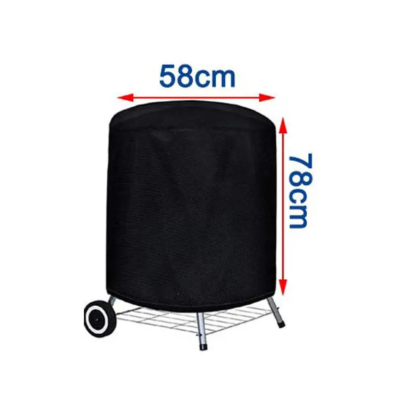 Round Black Outdoor Grill Cover Fire Pit Stove BBQ Covers Waterproof Heavy Duty Garden 210D Cloth Electric BBQ Protection Cover